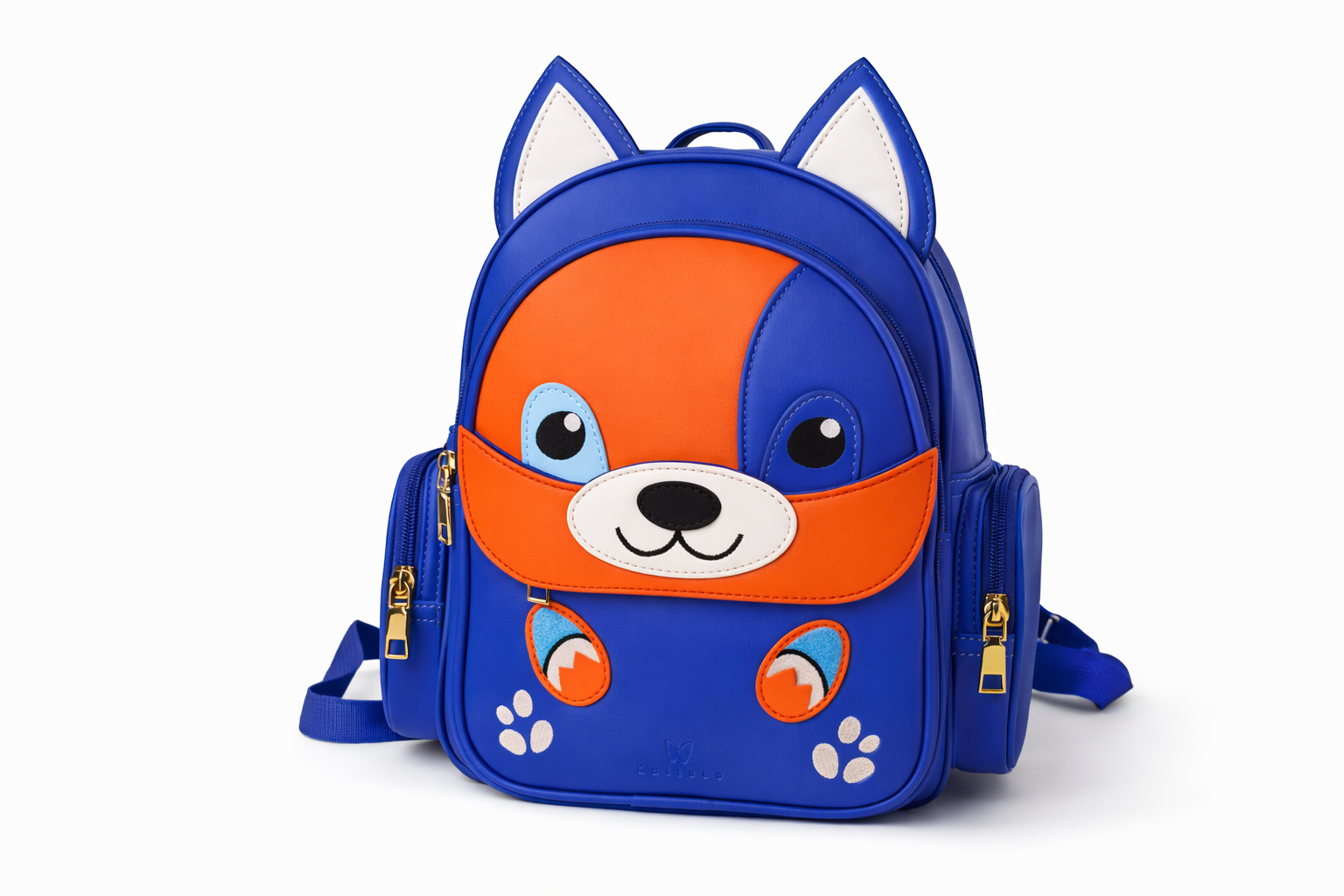 Children's backpack with a fox design on a white background